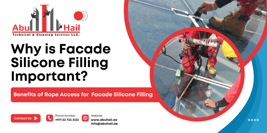 Facade Silicone Filling by Rope Access: